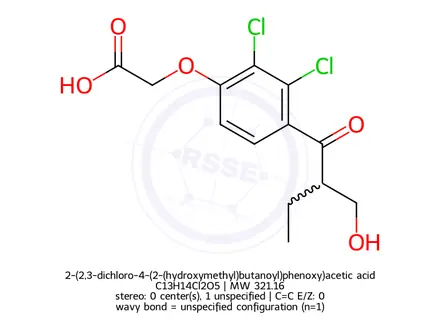 Chemical structure of 2-Desmethylene-2-hydroxymethyl Ethacrynic Acid Potassium Salt