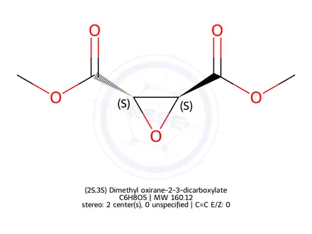Chemical structure of (2S,3S) Dimethyl oxirane-2-3-dicarboxylate