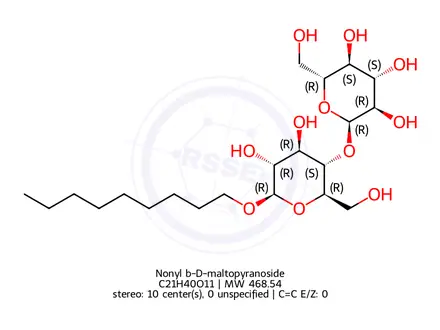 Chemical structure of Nonyl b-D-maltopyranoside