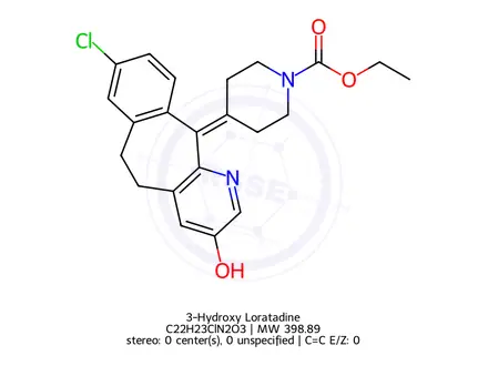 Chemical structure of 3-Hydroxy Loratadine