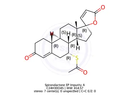 Chemical structure of Spironolactone EP Impurity A