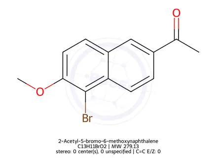 Chemical structure of 2-Acetyl-5-bromo-6-methoxynaphthalene