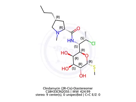 Chemical structure of Clindamycin (2R-Cis)-Diastereomer