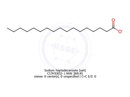 Chemical structure of Sodium heptadecanoate