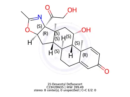 Chemical structure of 21-Desacetyl Deflazacort