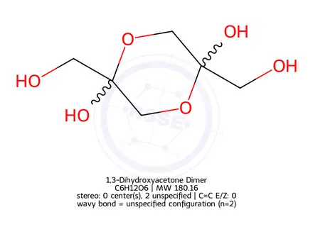 Chemical structure of 1,3-Dihydroxyacetone Dimer
