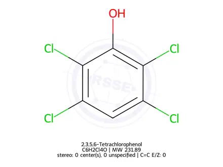 Chemical structure of 2,3,5,6-Tetrachlorophenol