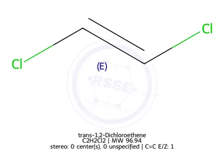 Chemical structure of trans-1,2-Dichloroethene