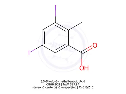 Chemical structure of 3,5-Diiodo-2-methylbenzoic Acid