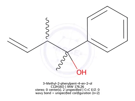 Chemical structure of 3-Methyl-2-phenylpent-4-en-2-ol