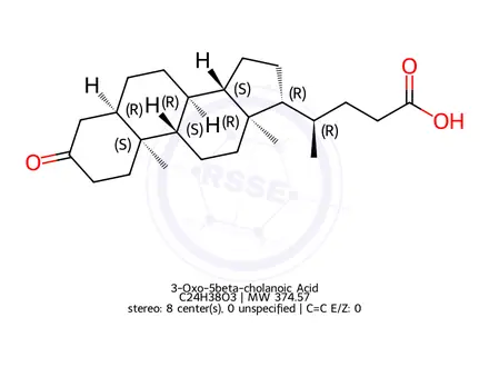 Chemical structure of 3-Oxo-5beta-cholanoic Acid