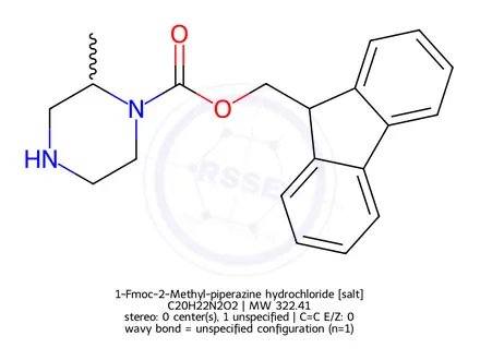Chemical structure of 1-Fmoc-2-Methyl-piperazine hydrochloride