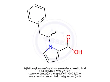Chemical structure of 1-(1-Phenylpropan-2-yl)-1H-pyrrole-2-carboxylic Acid