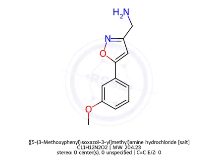 Chemical structure of {[5-(3-Methoxyphenyl)isoxazol-3-yl]methyl}amine hydrochloride