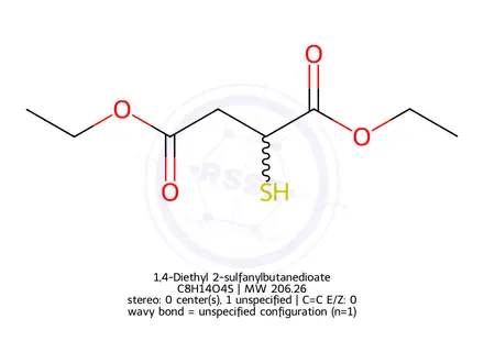 Chemical structure of 2-Mercapto-succinic Acid diethyl ester