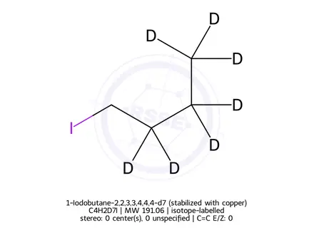 Chemical structure of 1-Iodobutane-2,2,3,3,4,4,4-d7 (stabilized with copper)