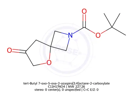 Chemical structure of tert-Butyl 7-oxo-5-oxa-2-azaspiro[3.4]octane-2-carboxylate