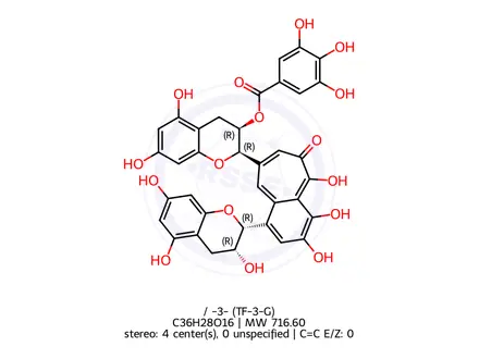 Chemical structure of Theaflavin-3-Gallate(TF-3-G)