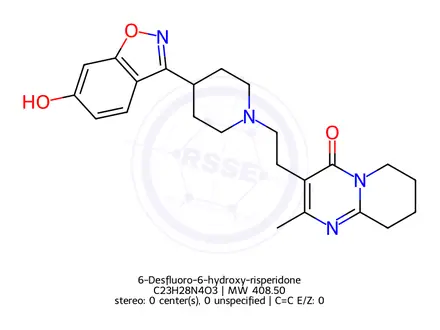 Chemical structure of 6-Desfluoro-6-hydroxy-risperidone