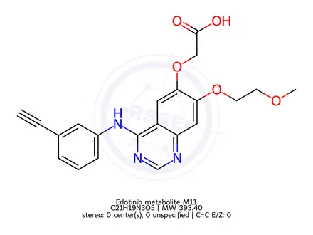Chemical structure of Desmethyl Erlotinib Carboxylate Acid