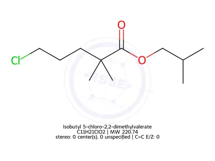 Chemical structure of Isobutyl 5-chloro-2,2-dimethylvalerate