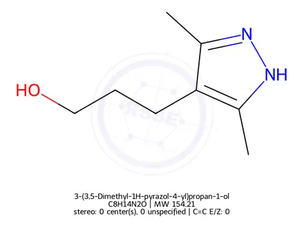 Chemical structure of 3-(3,5-Dimethyl-1H-pyrazol-4-yl)propan-1-ol