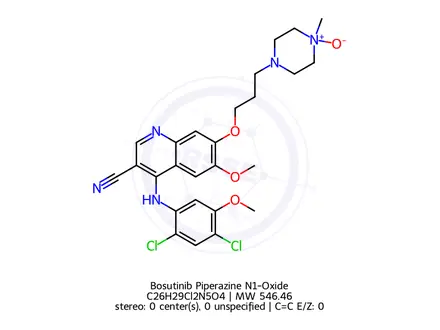 Chemical structure of Bosutinib Piperazine N1-Oxide