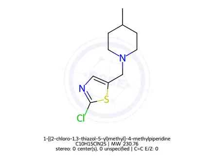 Chemical structure of 1-[(2-chloro-1,3-thiazol-5-yl)methyl]-4-methylpiperidine