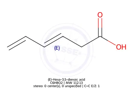 Chemical structure of (E)-Hexa-3,5-dienoic acid