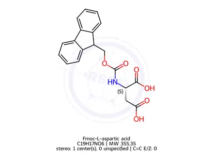 Chemical structure of Fmoc-L-aspartic acid