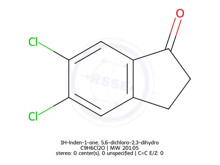 Chemical structure of 1H-Inden-1-one, 5,6-dichloro-2,3-dihydro-
