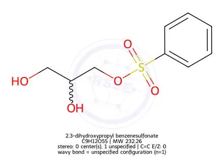 Chemical structure of 2,3-dihydroxypropyl benzenesulfonate