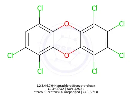 Chemical structure of 1,2,3,4,6,7,9-Heptachlorodibenzo-p-dioxin