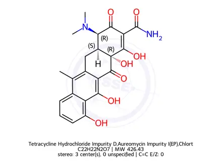 Chemical structure of Tetracycline Hydrochloride Impurity D,Aureomycin Impurity I(EP),Chlortetracycline Impurity I(EP)