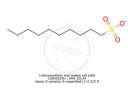 Chemical structure of 1-Decanesulfonic acid sodium salt