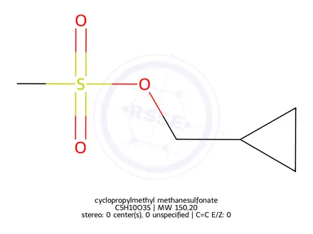 Chemical structure of cyclopropylmethyl methanesulfonate