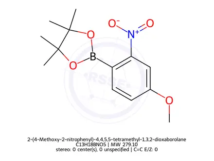 Chemical structure of 2-(4-Methoxy-2-nitrophenyl)-4,4,5,5-tetramethyl-1,3,2-dioxaborolane