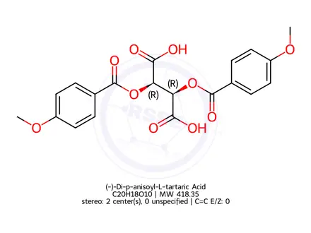 Chemical structure of Di-p-anisoyl-L-tartaric acid