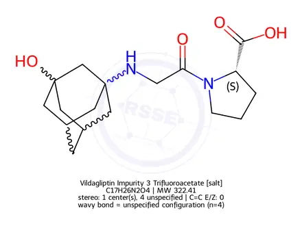 Chemical structure of Vildagliptin Impurity 3 Trifluoroacetate