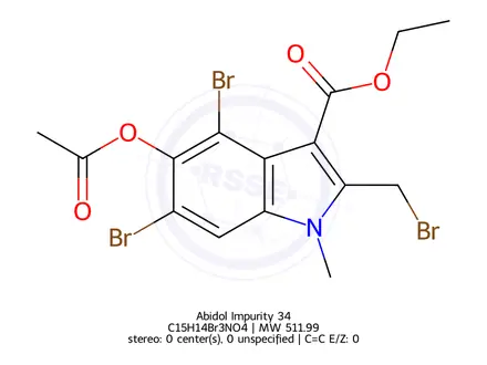 Chemical structure of Abidol Impurity 34