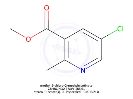 Chemical structure of methyl 5-chloro-2-methylnicotinate