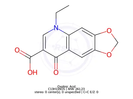 Chemical structure of Oxolinic Acid