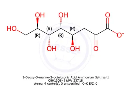 Chemical structure of 3-Deoxy-D-manno-2-octulosonic Acid Ammonium Salt