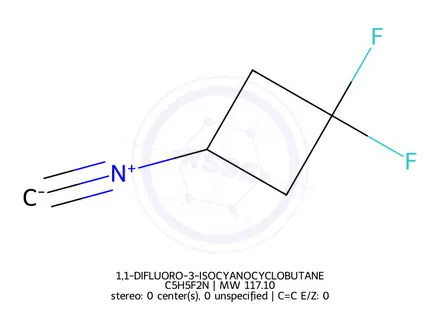 Chemical structure of 1,1-DIFLUORO-3-ISOCYANOCYCLOBUTANE