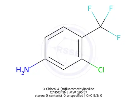 Chemical structure of 3-Chloro-4-(trifluoromethyl)aniline
