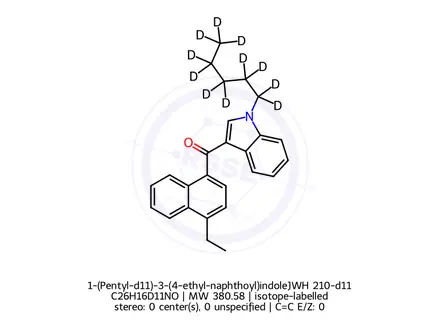 Chemical structure of 1-(Pentyl-d11)-3-(4-ethyl-naphthoyl)indoleJWH 210-d11
