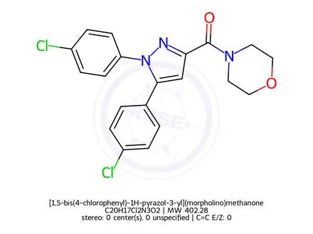 Chemical structure of [1,5-bis(4-chlorophenyl)-1H-pyrazol-3-yl](morpholino)methanone