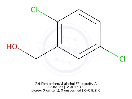 Chemical structure of 2,4-Dichlorobenzyl Alcohol Impurity-A