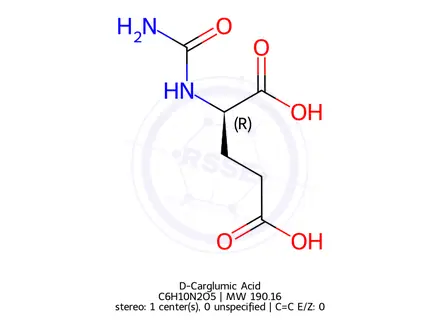 Chemical structure of D-Carglumic Acid