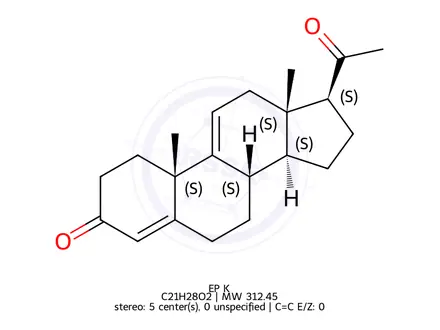 Chemical structure of Progesterone EP Impurity K